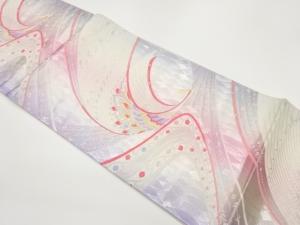 抽象孔雀模様織出し袋帯